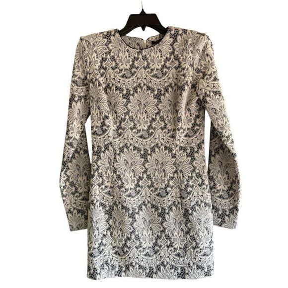 Plein Sud Brocade Mini Dress NWT FR42 US10 Black Gray White Made in Italy - Picture 5 of 13